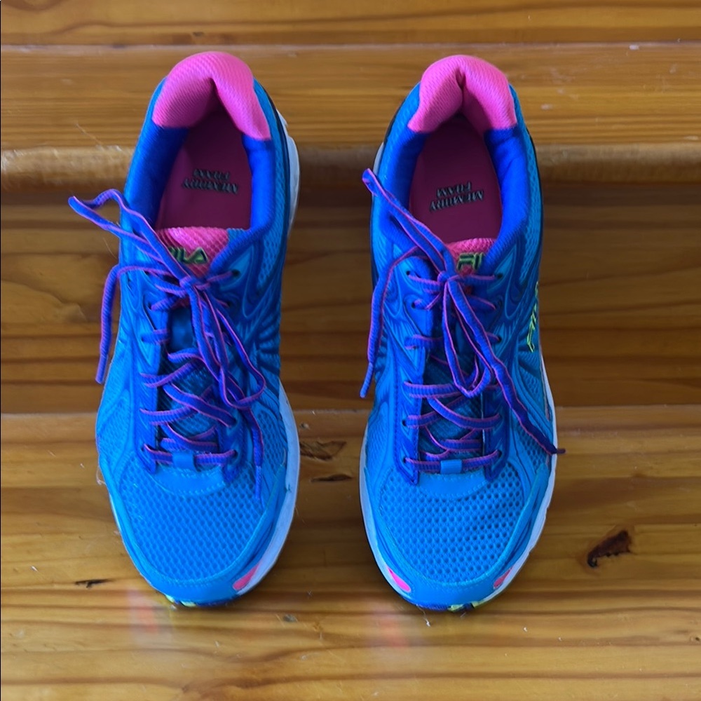 Fila Blue and Pink Athletic Shoes with Breathable Mesh